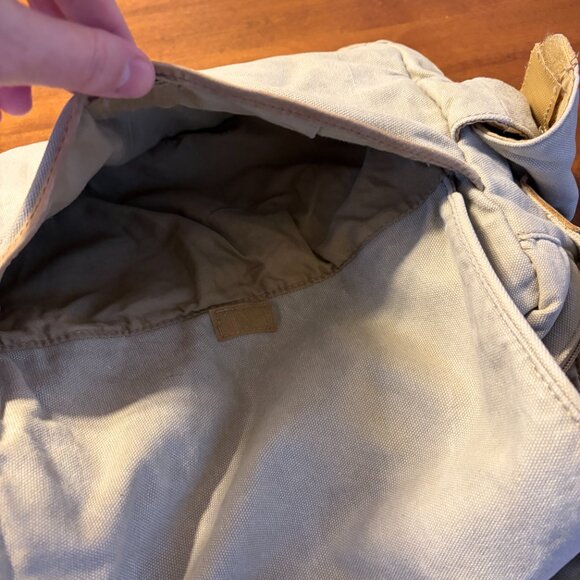 Vintage L.L. Bean messenger bag canvas leather buckle crossbody - Picture 7 of 14